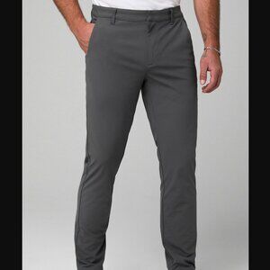 Fabletics The Don Trouser, Slim Fit, Onyx (Gray), 33WX30L, EUC